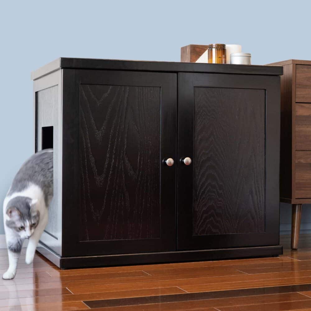 Litter Box Enclosure: Refined Cat Litter Box Deluxe 